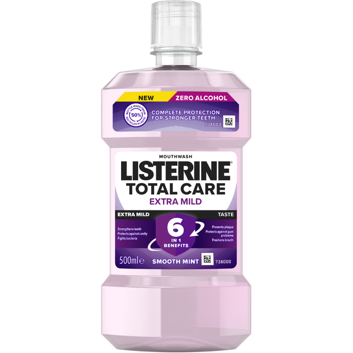 Listerine Total Care Extra Mild Taste Smooth Mint - Ústní voda 500 ml