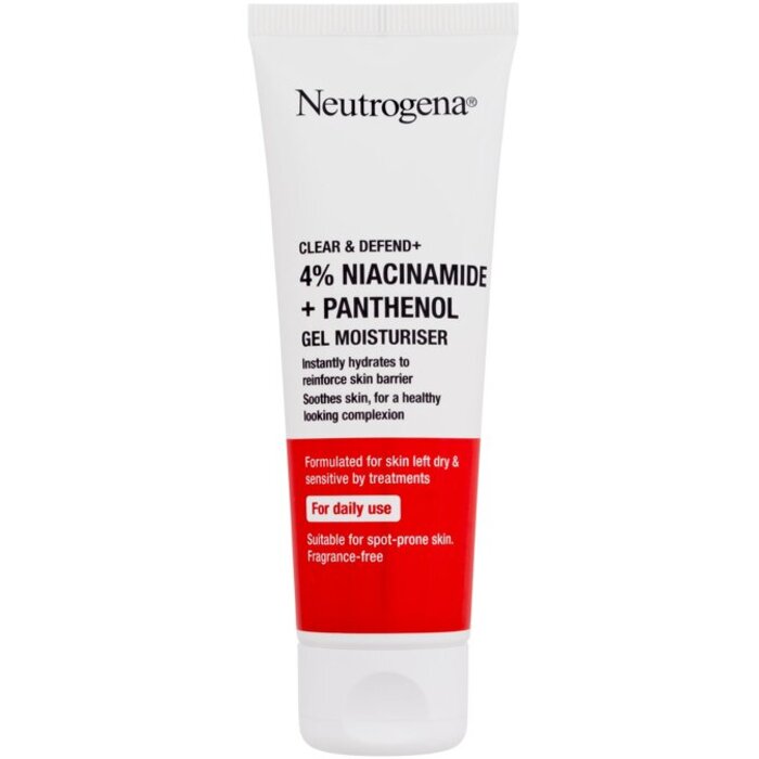 Neutrogena Clear & Defend+ Gel Moisturiser - Hydratační gel s niacinamidem a panthenolem 50 ml