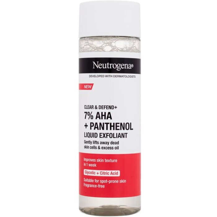 Neutrogena Clear & Defend+ Liquid Exfoliant - Tekutý peeling s AHA kyselinami a panthenolem 125 ml