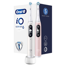 iO6 Series Duo Pack White/Pink Sand Extra Handle Toothbrush ( 2 ks ) - Elektrický zubní kartáček