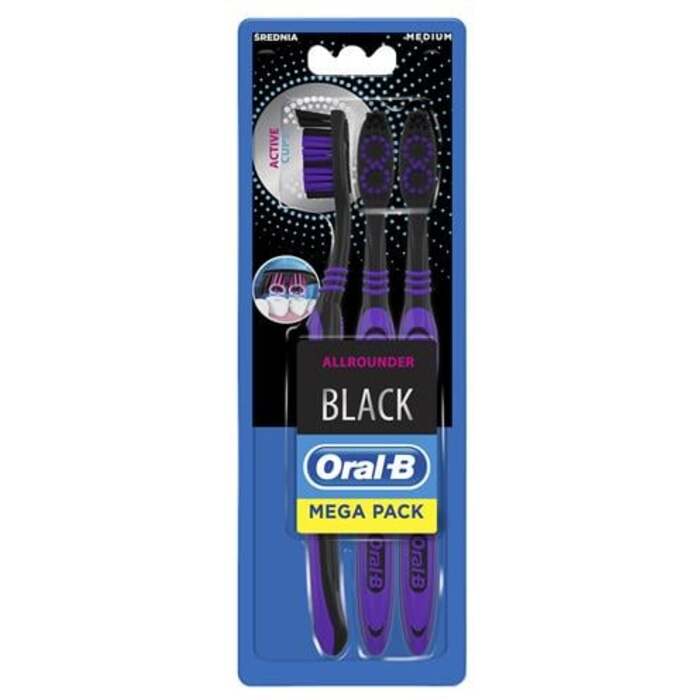 Allrounder Black Medium Toothbrush - Zubní kartáček