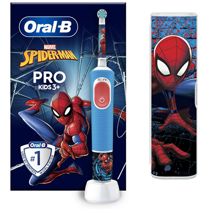 Oral B Vitality Pro Kids Spiderman - Elektrický zubní kartáček s cestovním pouzdrem