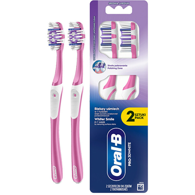 Pro-3D White Whitening Clean Medium Toothbrush - Zubní kartáček ( 2 ks )