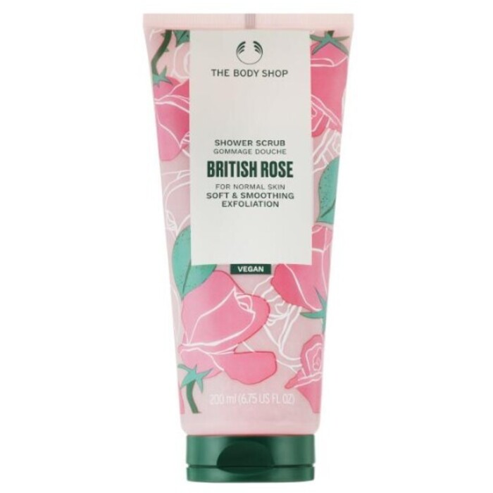 The Body Shop Vyhlazující sprchový peeling British Rose 50 ml)