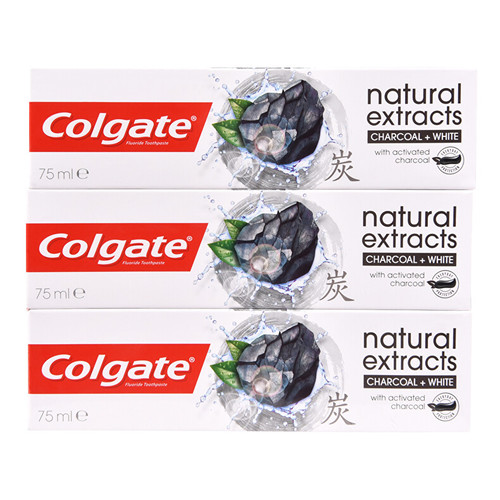 Colgate Naturals Charcoal Trio Toothpaste ( 3 ks ) - Bělicí zubní pasta s aktivním uhlím 75 ml